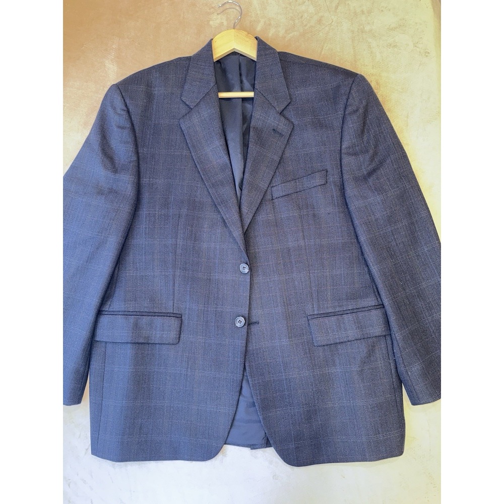 Lauren Ralph Lauren 100% Wool Herringbone Blue Blazer Size 42S‎